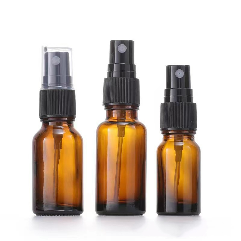 2oz Small Fine Mist Amber Glass Spray Bottle