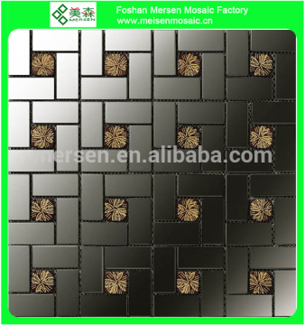 Black colour stainless steel metal mosaic for background wall SH301