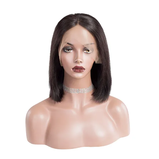 factory store straight frontal hd wig full lace front cuticle aligned wigs human hair lace front short bob wigs for black women