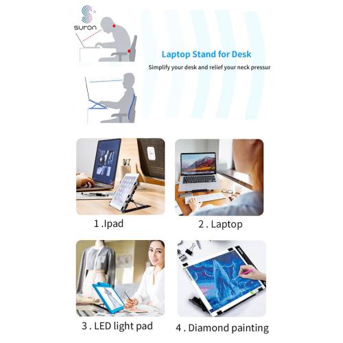 Suron Adjustable Light Box Laptop Pad Stand Multifunction