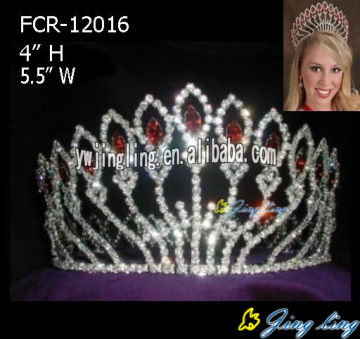 Pink Rhinestone Full Round Queen Crown