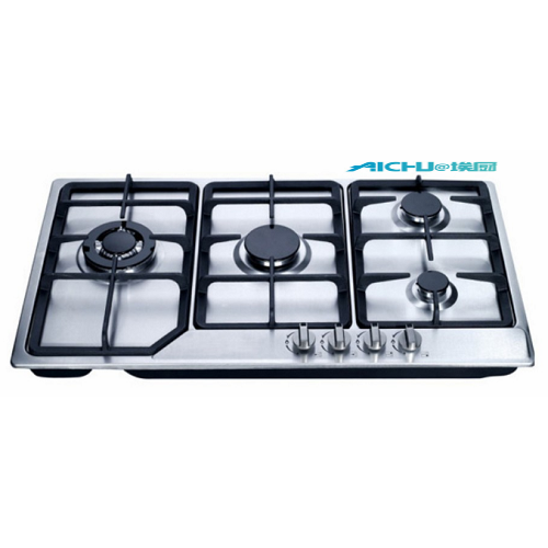 Silver Enamel Gas Hob Built In 4 Burners Stainless Steel Gas Hob Factory