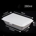 280ml White Disposable Clamshell Paper Lunch Box