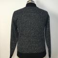 Men's Coarse Full-zippered Dark Knitted Sweater