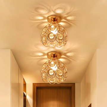 LOHAS Golden Crystal Modern Dining Room Round Ceiling Lamp