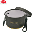 Large Rigid Round Box With Ribbon Handle