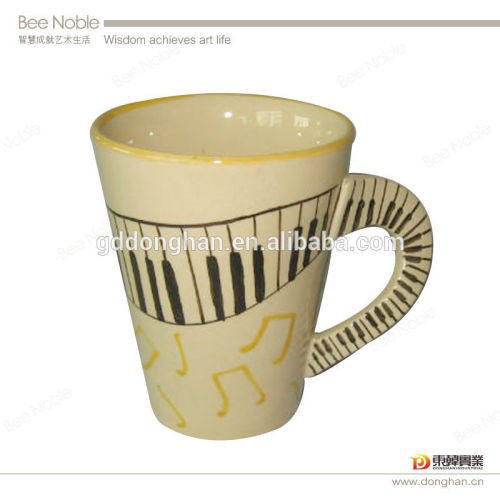 creative piano keyboard ceramic music mug hand-painting mug