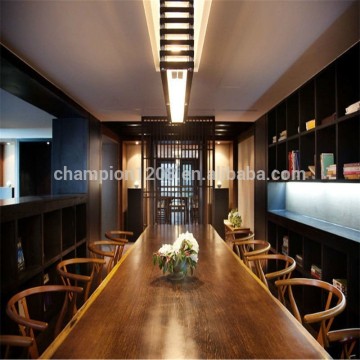 New classical solid wood table and chair set for meeting room , restaurant, cafe