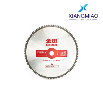 Hoja de sierra para corte de aluminio Goldtol de 355 mm