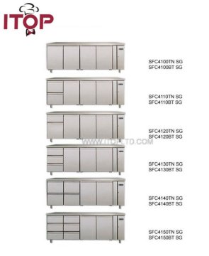 GN 1/1 pan 4 doors refrigerated counters