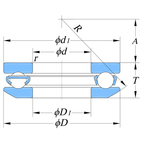自调心座圈单向推力球轴承