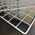 Welded metal sheet grid panel for decor strorage