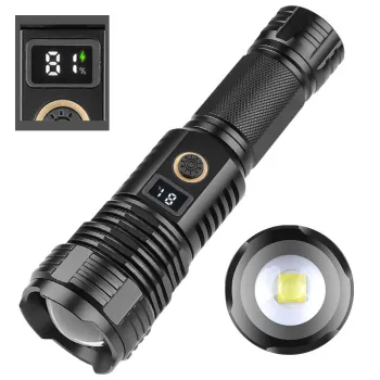 High-Power XHP70 LED Flashlight: Super Bright, Long-Range, and Zoomable - An Ultimate Emergency Torch
