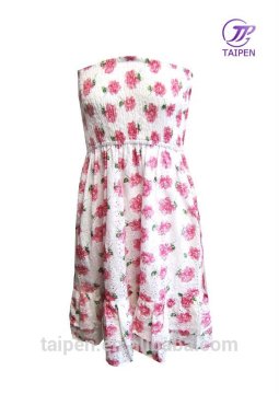 Fashion Printed Ladies Dress 100% Cotton For Summer Casual Dresses