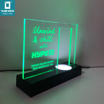 Custom Brand Acrylic Light Sign Base LED Acrylic Stand