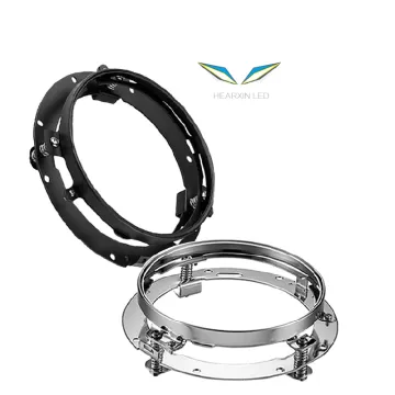 7 Inch Headlight Trim Ring - Black/Chrome Round Mounting Bracket for Jeep LED Headlights & Motorcycles