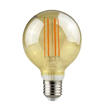 Frosted LED Filament Bulbs G80 G95 G125 - 8W Dimmable Amber Glass Lamp