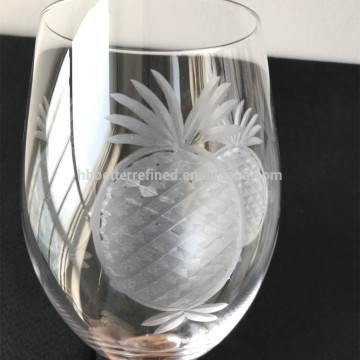 Etched Glass Goblet/Wine Glass