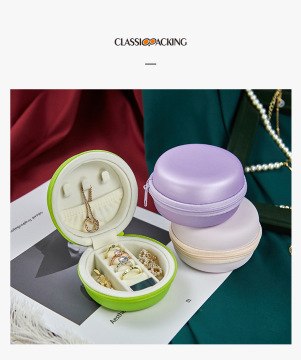 Custom Macaron Color PU Leather Travel Jewelry Storage Box