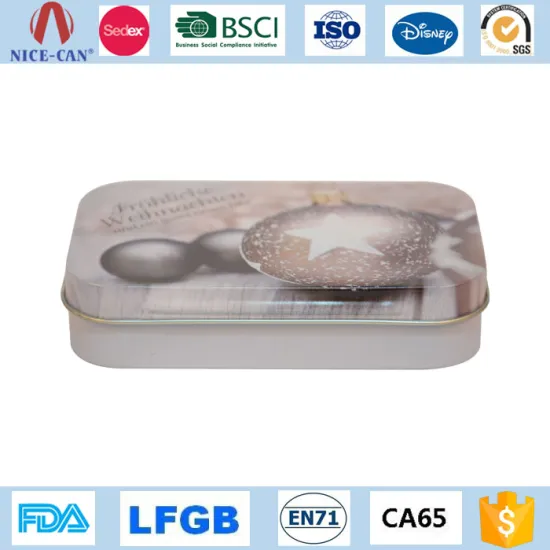 Blank Metal Rectangular Custom Printing White Lacquer Tin Cans