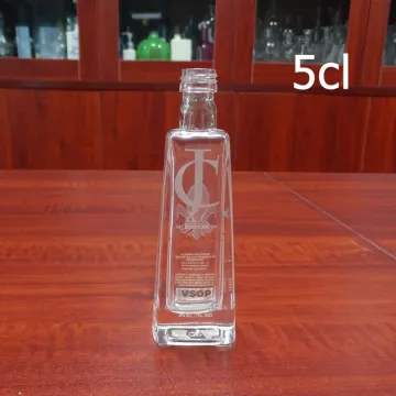 50ml mini empty flask wine bottle with screw cap