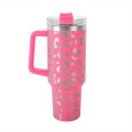 Large capacity straw water cup with handle
