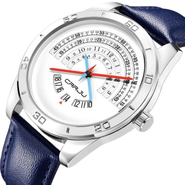 Hot Sale Men's Quartz Watch with Waterproof and Date Display - CRJRU Male 2140 Cool Alloy Watch for Gentlemen