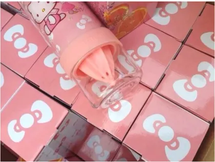 BPA Free plastic Hello Kitty cup Lemon cup fruit infuser water bottle for kids