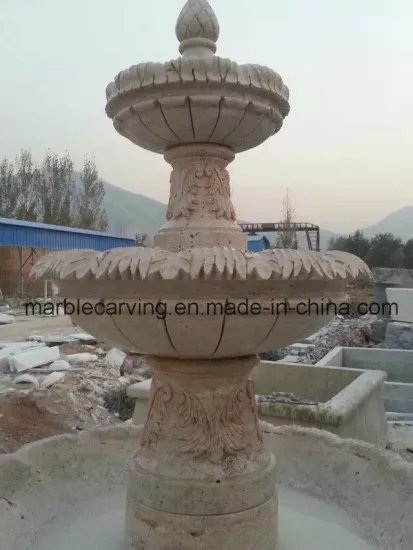 Three Tiers Stone Carving Marble Fountain for Decoration (NS-244)