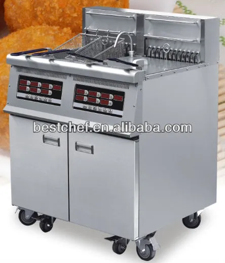 Best Electric Deep Fryer with computer board, oil filter cart