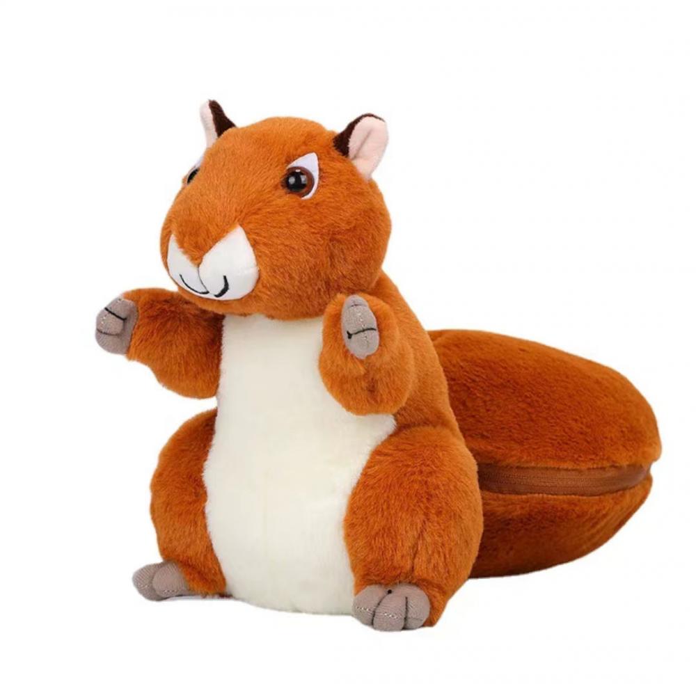 Standing cute simulation squirrel plush toy decoration