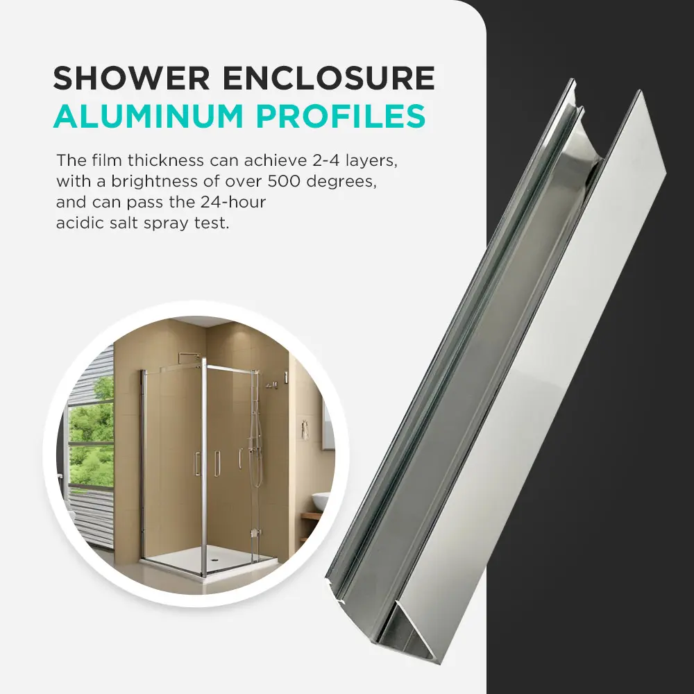 6463 U Channel Electroplated Aluminum shower door profile
