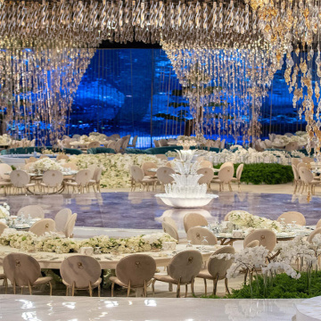 Modern Glass Leaf Pendant Chandeliers for Wedding Decor in Villa Banquet Halls