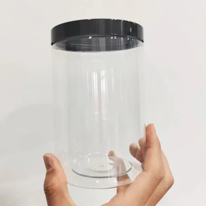 Wholesale Clear Wide Mouth Plastic PET Round Jars with Cap - 1L