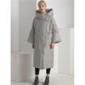 XS-7XL Plus size Winter over the knee longer fluffy duck down coat female oversized hooded thicker warm down coats wq124