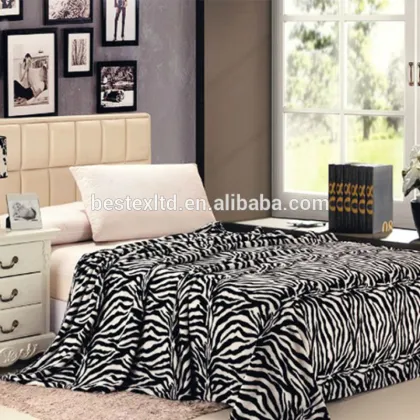 High Quality Super Soft Zebra Print Thin Raschel Blanket