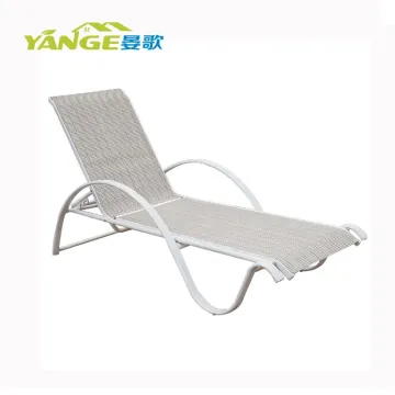 Hotel Garden Deck Outdoor Lounge Chairs and Beach Sun Loungers