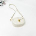 Fashion Saddle Genuine Leather Messenger White Bag