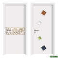 Line Design Single Type White Solid Wooden Door