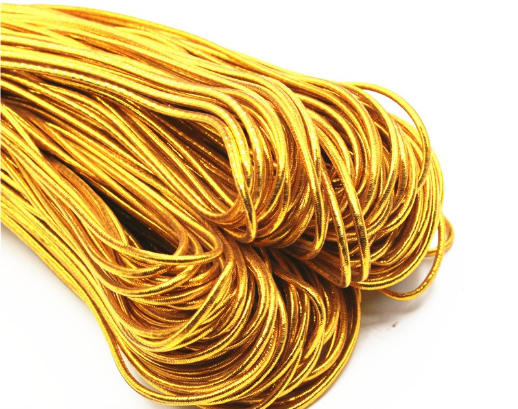 Gold Metallic Elastic Cord For Tag