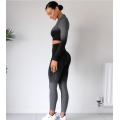 Costume de fitness pentru femei cu gradient de culoare fără sudură