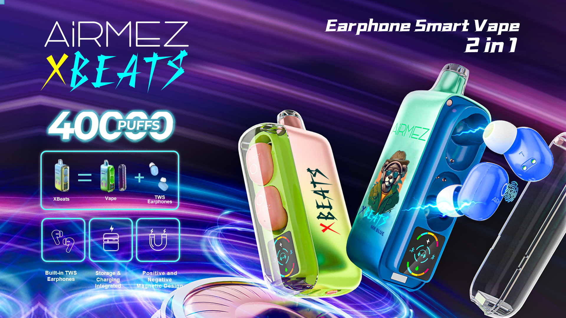 AIRMEZ XBEATS 40k puffs 2 in 1 (2)