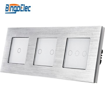 Bingoelec Akıllı Yaşam Anahtarı - Alüminyum Panel Çift Çerçeve 1-3 Gang WiFi Anahtarı