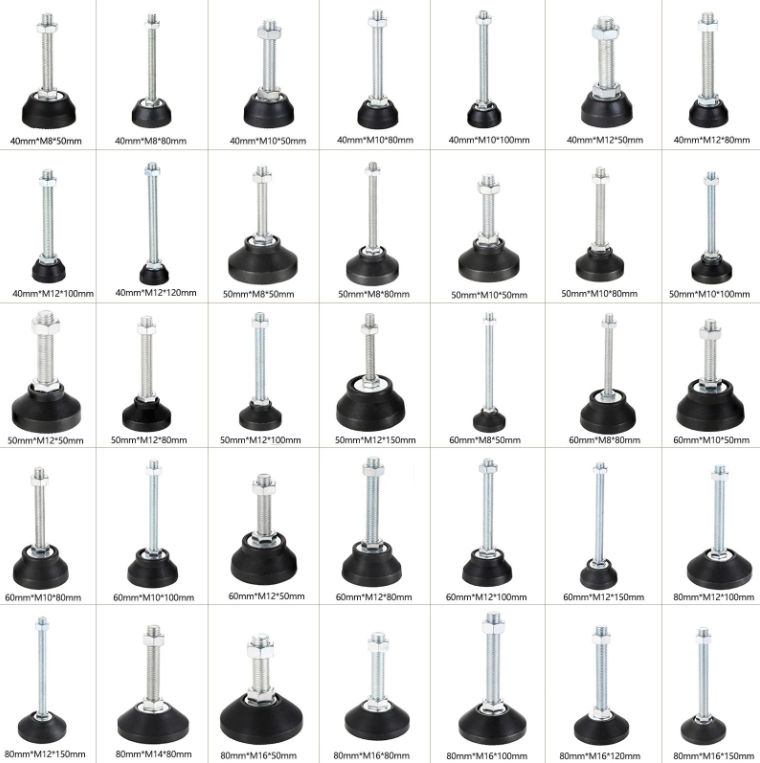 Állítható bútortalp menet nejlon fém sikló szintező lábak M8 M10 M12 (2) Adjustable Furniture Foot Thread Nylon Metal Glide Leveling Feet M8 M10 M12 (2)