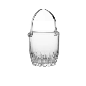 Minimalist Design Large Heavy Metal Ice Bucket with Glass Wine Cooler