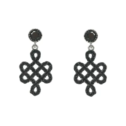 Truelove Knot Sterling Silver Dangle Earrings