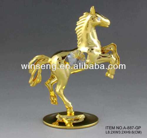 24K Gold Plated Horse promotional gift with crystals from swarovski