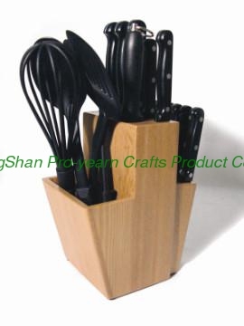 Wood knife block cutlery holder