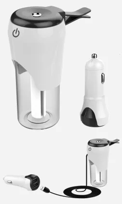 High quality plastic car charger with air humidifier car humidifier