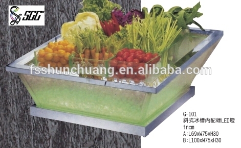 Oblique Cuboid Ice Bucket With Led For Banquet / Hotel / Party